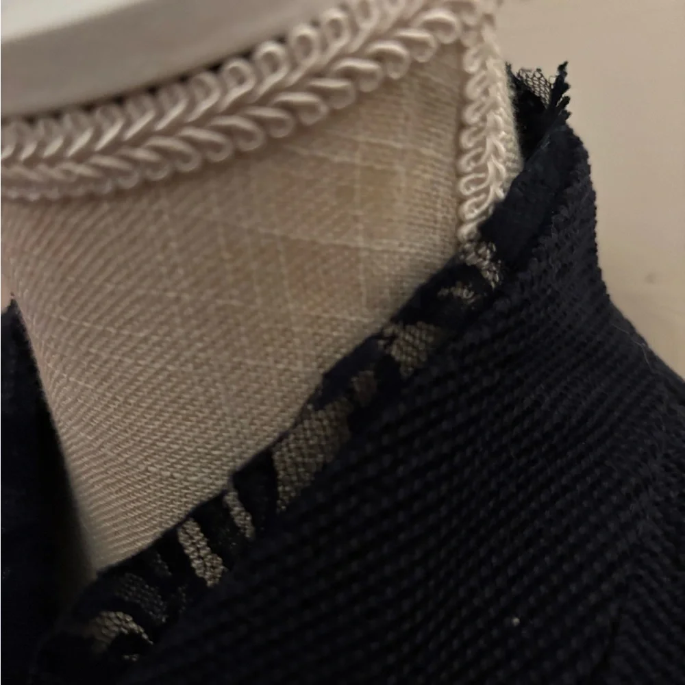 The Pyramid Collection Navy Blazer with Button and Lace Details - Picture 6 of 7